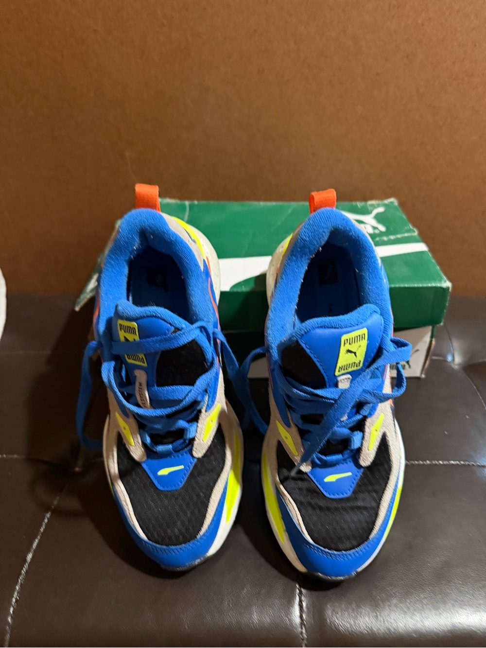 Puma junior 5.5 RS- fast  Blue,nasturtium, Victoria blue Running Sneakers.